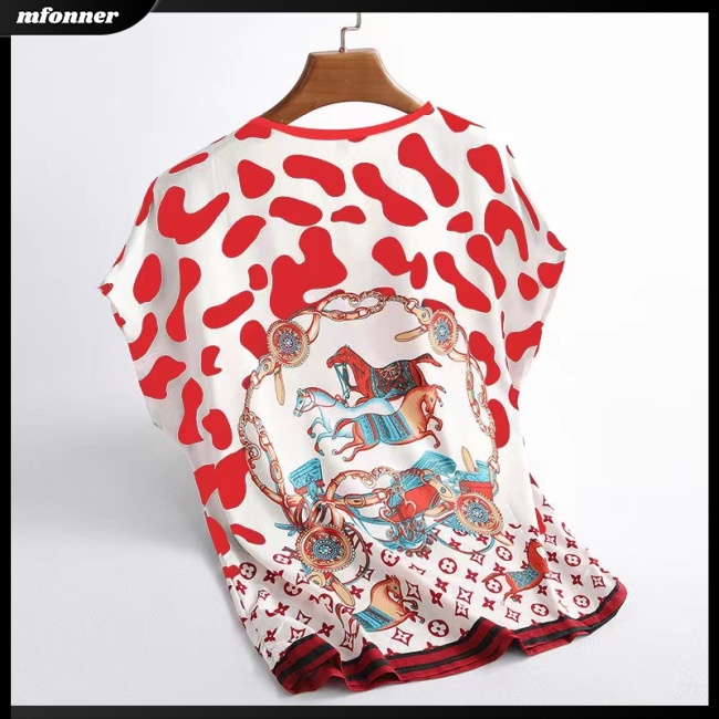 Áo Thun Tay Ngắn Dáng Rộng In Họa Tiết Hoạt Hình Thời Trang Mùa Hè Cho Nữ