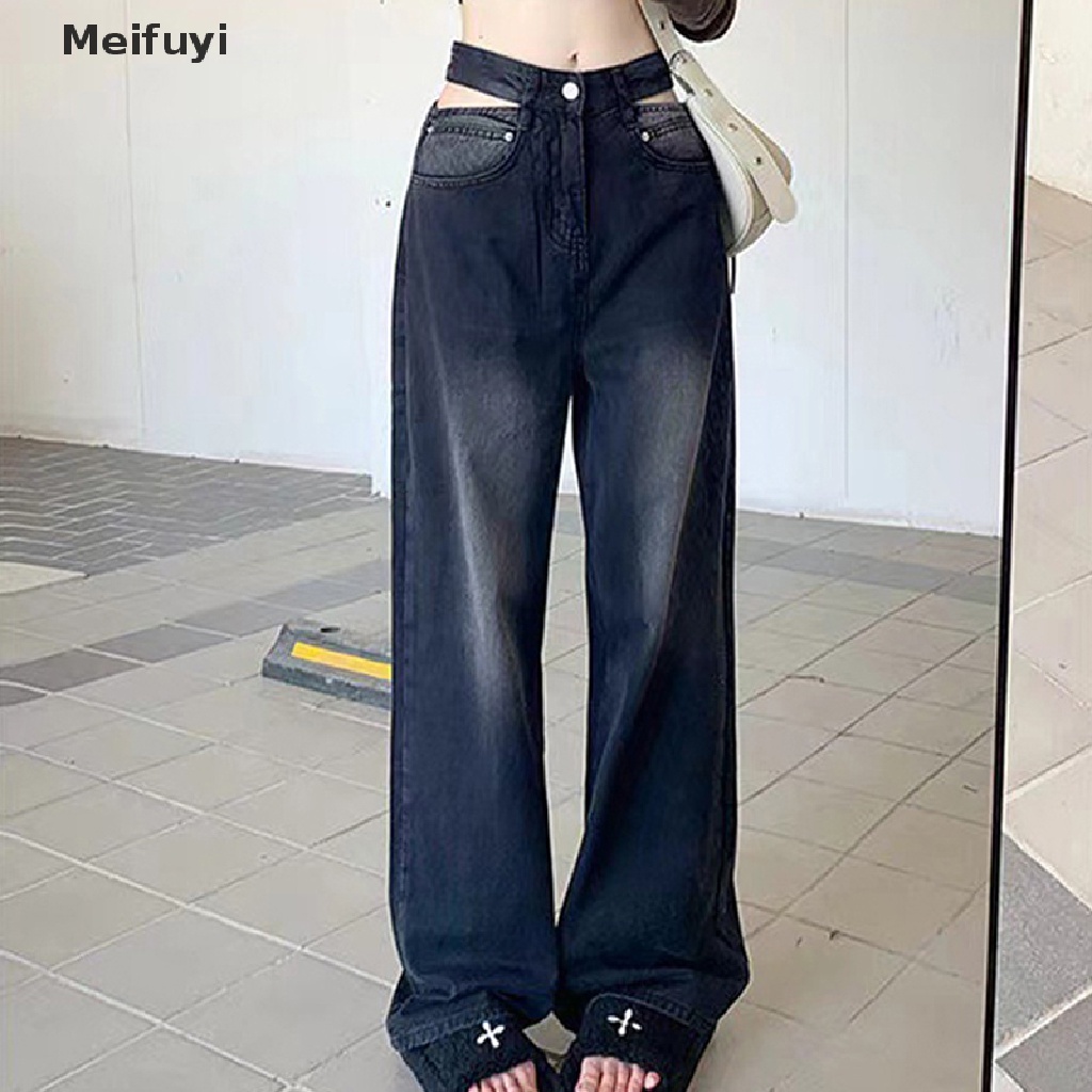 Quần Baggy Jeans Lưng Cao Ống Đứng Phong Cách Vintage Thời Trang Hàn Quốc Y2k