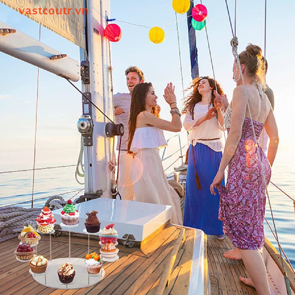 Giá Đỡ Acrylic Nhiều Tầng Dùng Trưng Bày Bánh Cupcake / Trang Sức