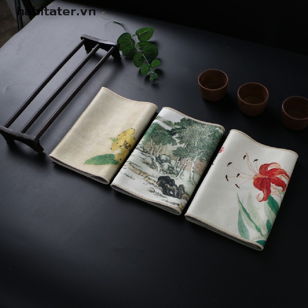 Khăn Lau Tách Trà Chuyên Nghiệp In Họa Tiết Dày Dặn Siêu Thấm Hút