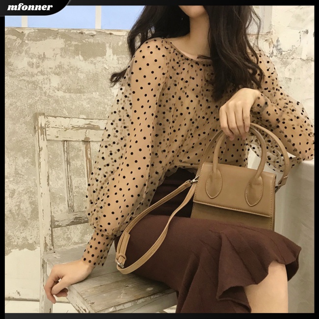 Mv Bộ Áo Liền Quần In Chấm Bi Cổ Điển + Tanktop Cho Nữ