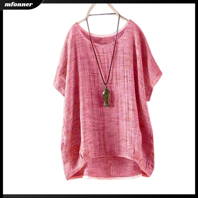 Áo Cổ Tròn Dáng Rộng Thoáng Khí Màu Trơn Thời Trang Cho Nữ
