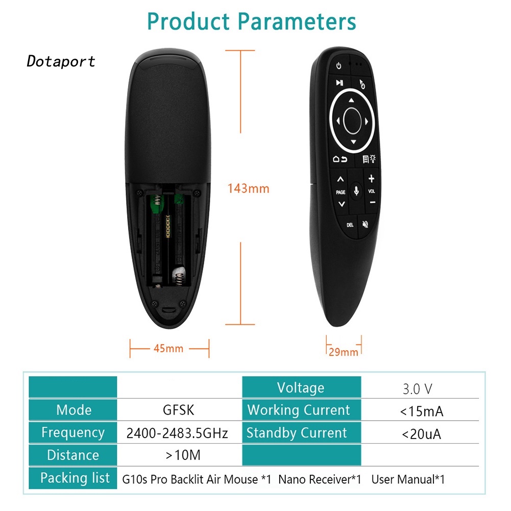 Con Quay Hồi Chuyển Không Dây KDDT- G10S Pro Điều Khiển Từ Xa Bằng Giọng Nói Cho Android TV Box