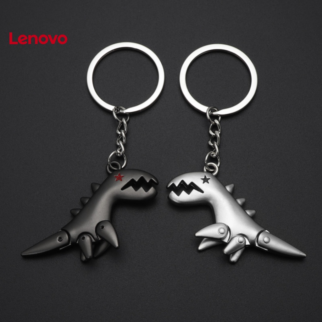Móc Khóa Kim Loại Mạ Điện Hình Khủng Long Mắt Ngôi Sao Đa Năng