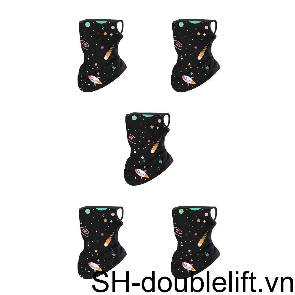 Khăn Choàng Cổ 1 / 2 / 3 / 5 Hình Tam Giác In Kỹ Thuật Số Chống Gió Có Vòng Đeo Tai Cho Bé Chơi Thể Thao Ngoài Trời