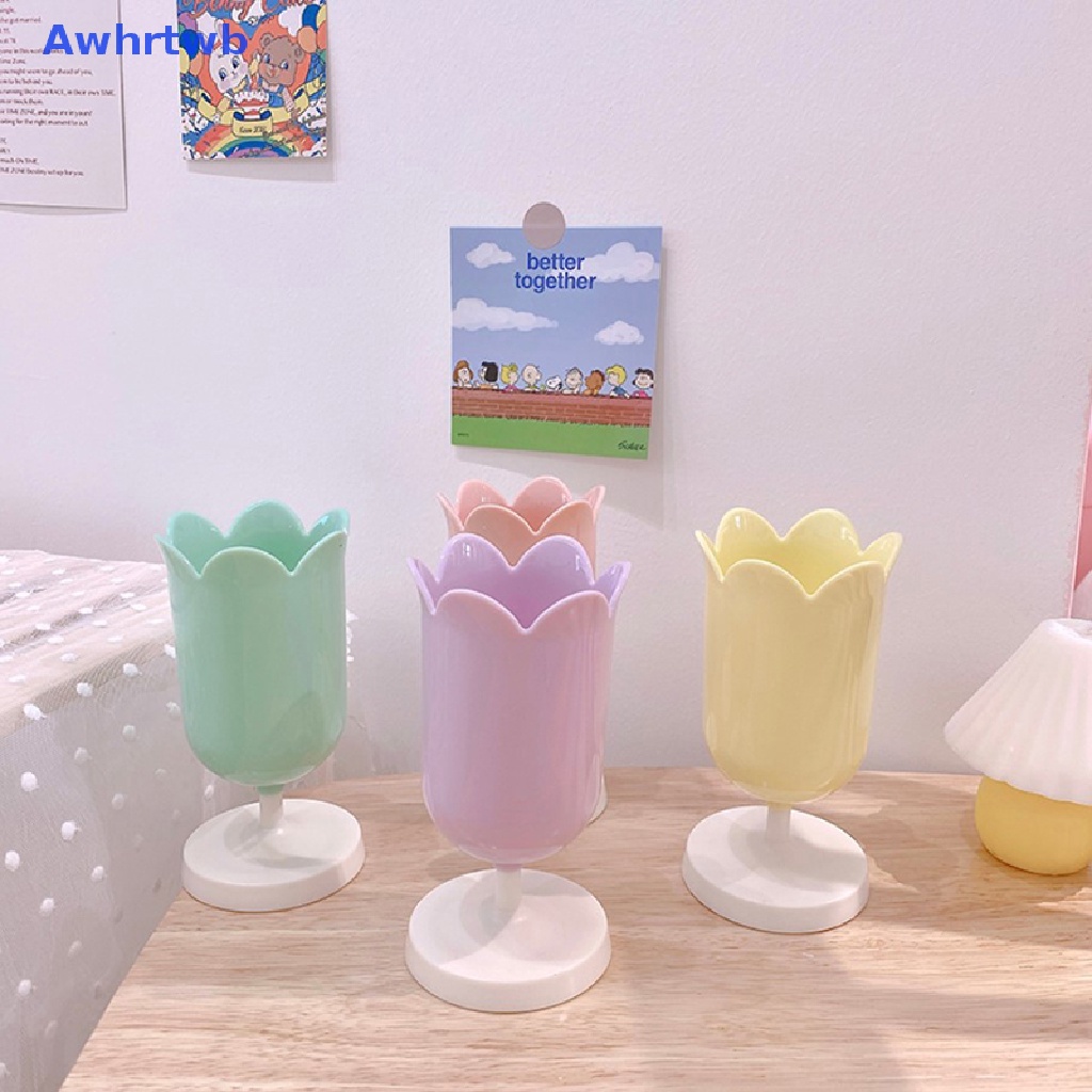 Hộp Đựng Cọ Trang Điểm Hình Cánh Hoa Màu Macaron Phong Cách Retro Mới