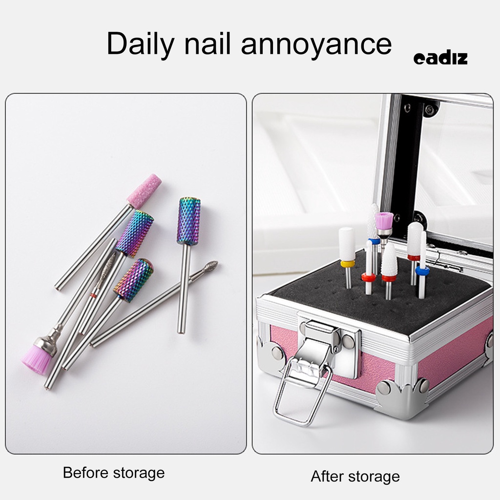 Giá Đỡ Mũi Khoan Móng Tay 25 Ngăn Trong Suốt Chống Rơi Tiện Dụng Cho Salon