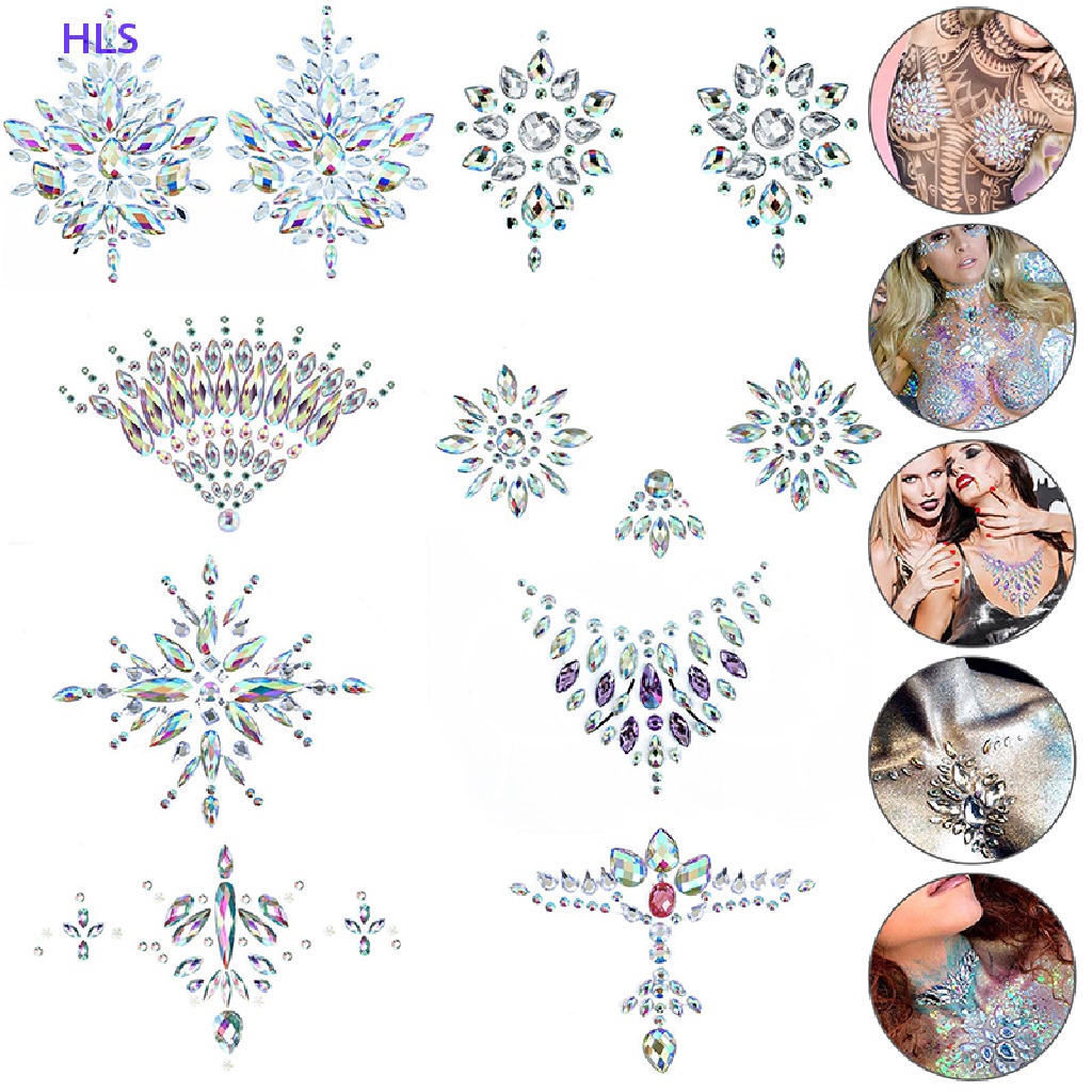 Miếng Dán Ngực Bằng Acrylic Pha Lê Nhiều Màu Thoáng Khí Độc Đáo