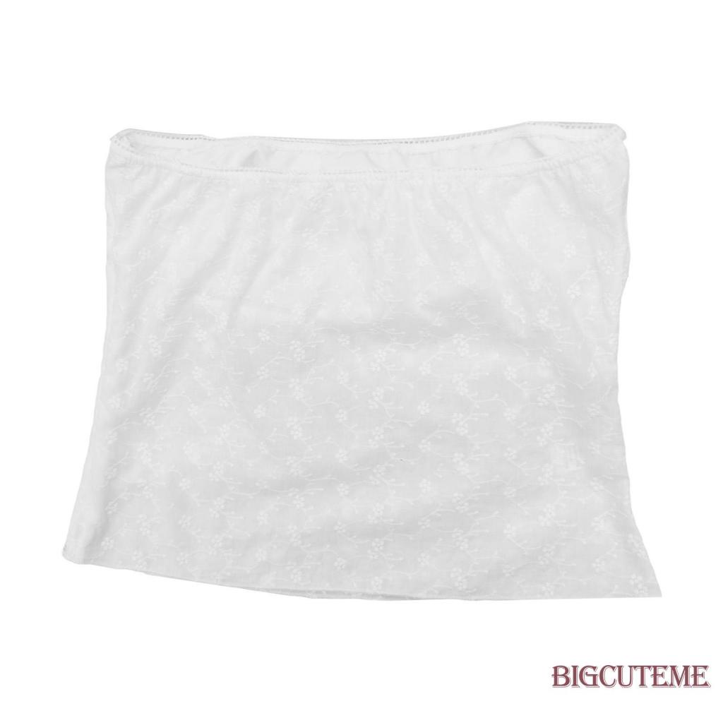 [] Áo Ống Ren Hoa Cổ Thuyền Hở Lưng Mùa Hè Màu Trắng Cho Nữ