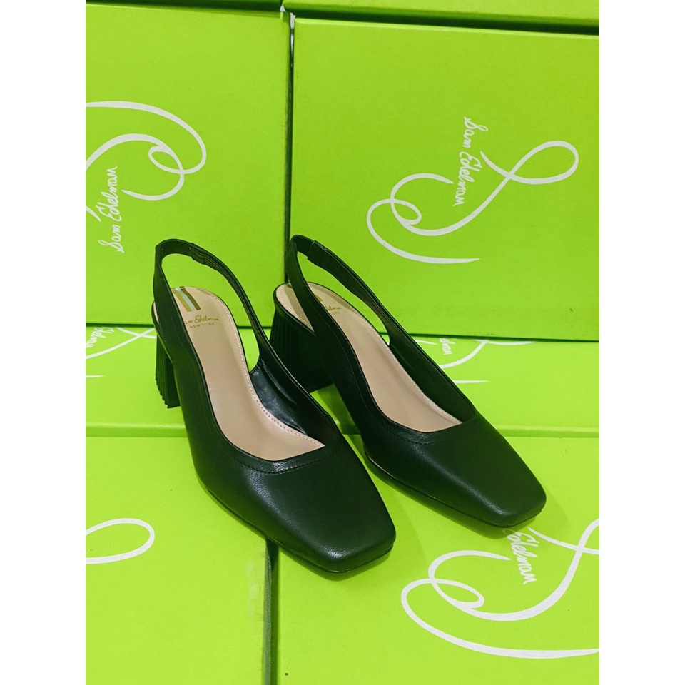 Giày, guốc, dép Sam edelman gót 6 cm, mũi vuông trẻ trung hàng xuất xịn chất da thật mềm và êm