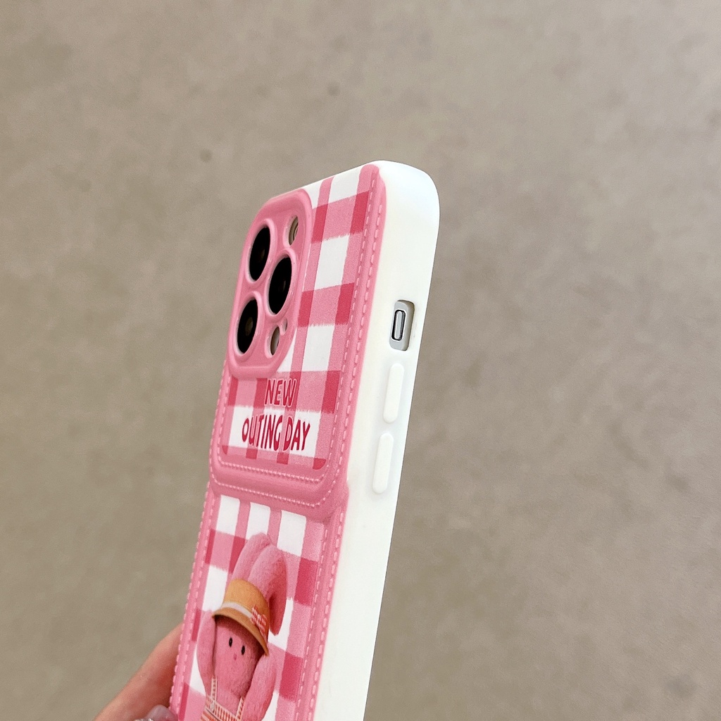 Ốp Điện Thoại TPU Silicon Mềm Chống Sốc In Hình Thỏ Hoạt Hình Thiết Kế Dạng Ví Cho iPhone 11 12 13 14 PRO MAX