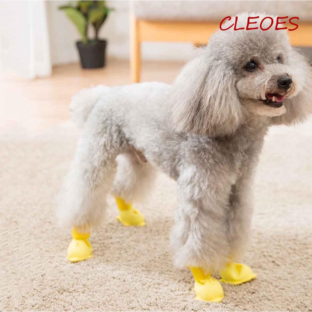 Bộ 4 Giày Bốt Đi Mưa / Tuyết Màu Kẹo Dễ Thương Cho Thú Cưng