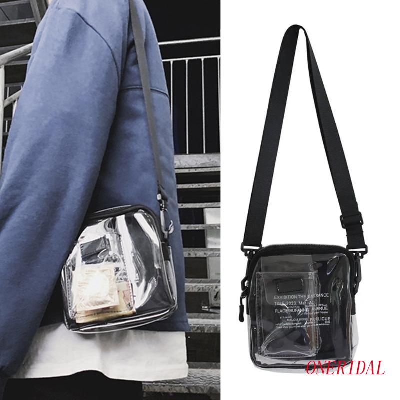 Túi Đeo Chéo Trong Suốt Đơn Giản Có Khóa Kéo Dành Cho Nữ