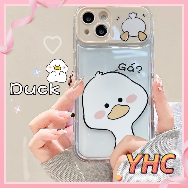 Ốp Lưng iPhone Camera Dấu chấm hỏi, vịt lật, giá đỡ gương, vỏ mềm chống rơi trong suốt Cho Iphone 6 / 6S / 6splus / se / 7 / 7plus / 8 / 8plus / X / xs / xsmax / 11 / 12 / 13 / 14 / Plus / pro / pro max-8012