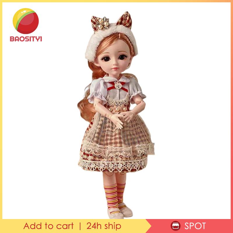 [Baosity1] Búp Bê BJD Bé Gái Mặc Đầm Thời Trang Có Thể Di Chuyển 23 Khớp