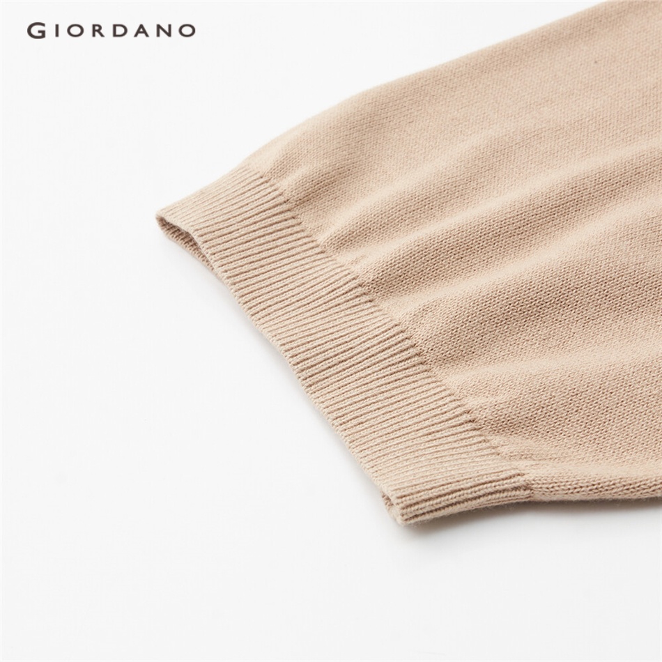 Áo polo GIORDANO 18053601 dệt kim gân cotton nhẹ cho nam