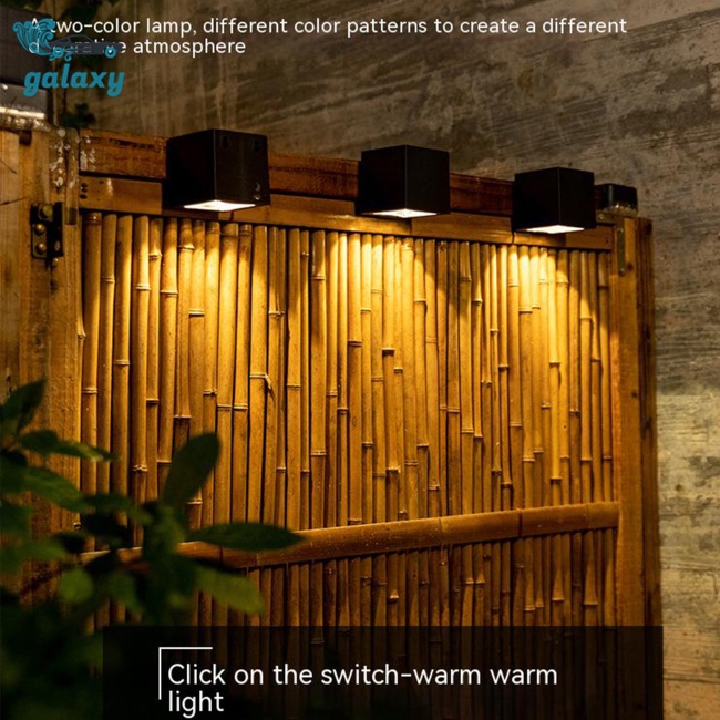 Galaxy Đèn Gắn Tường Hình Vuông Sử Dụng Năng Lượng Mặt Trời Chống Thấm Nước Điều Khiển Ánh Sáng Ban