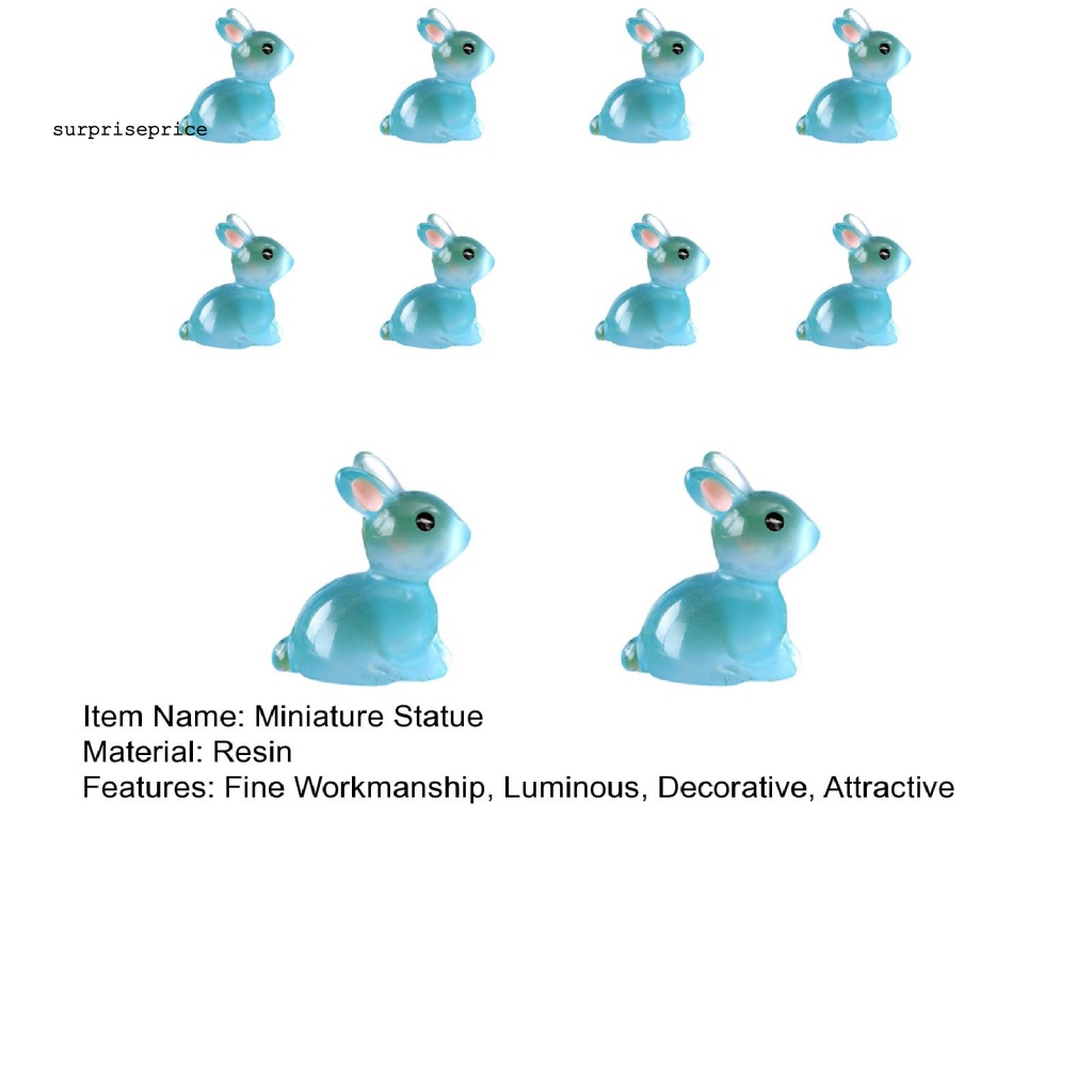 Set 10 Tượng Thỏ Mắt Phát Quang Trang Trí Tiệc Tùng / Phục Sinh