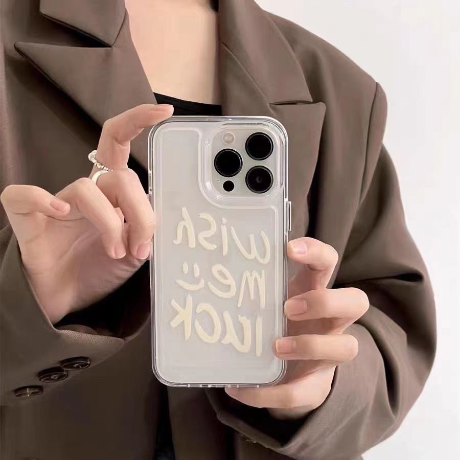 ✅Ốp Điện Thoại Mềm Trong Suốt Chống Sốc In Chữ Tiếng Anh Màu Trắng Cho iphone14pro7P xr12 13xs 11