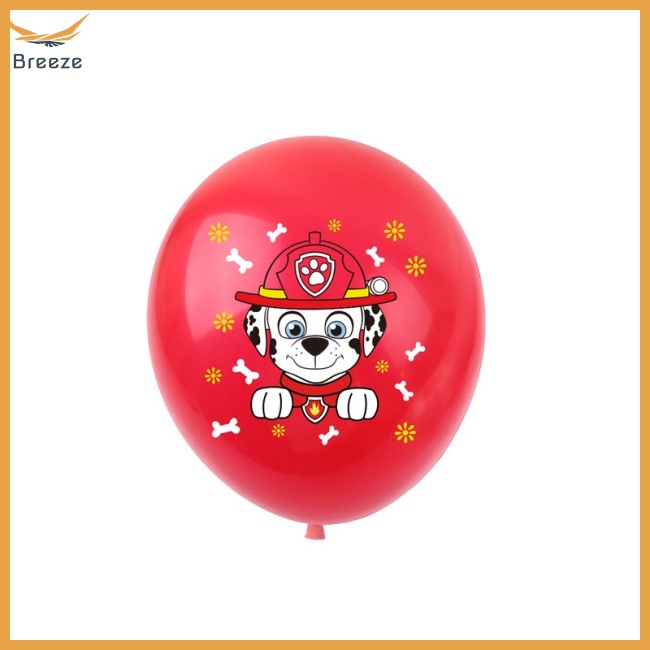 Set 10 Bong Bóng 12 inch Hình Chú Chó Hoạt Hình Paw Patrol Trang Trí Tiệc Sinh Nhật Cho Bé