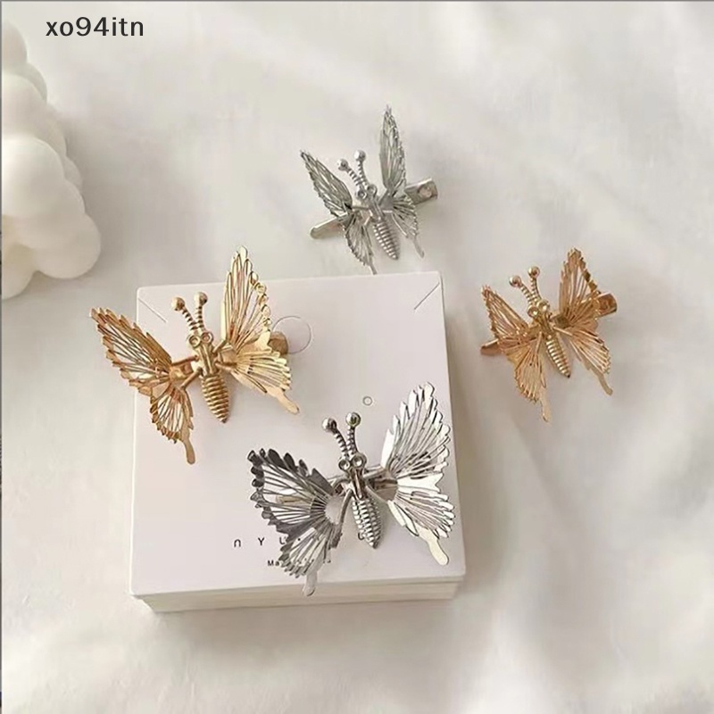 Kẹp Tóc Hình Bướm Ba Chiều Bằng Hợp Kim Phong Cách Hàn Quốc Cổ Điển Cho Nữ