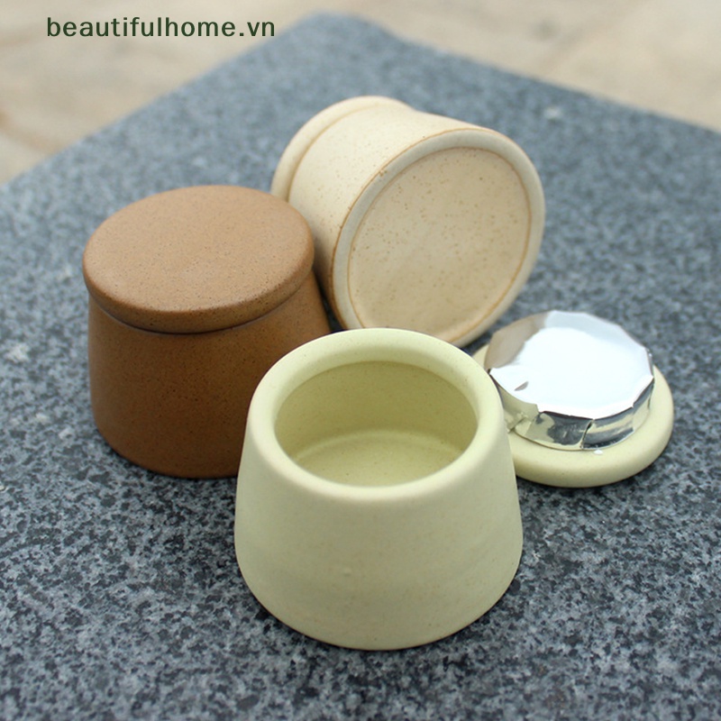 Cốc Sứ Dày Đựng Dung Dịch Tẩy Sơn Móng Có Nắp Đậy Tiện Dụng