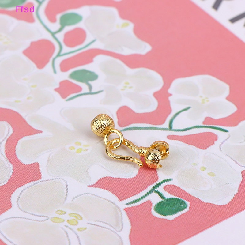 {Ffsd} Set 5 Móc Kẹp Nối Bud Bằng Đồng Thau Màu Vàng Cho Trang Sức Findings * Bán Chạy