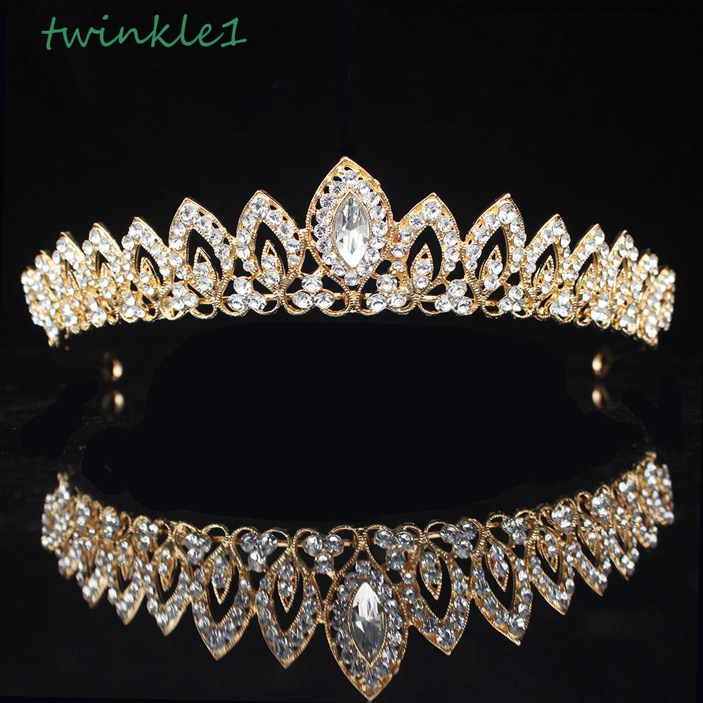 Phụ Kiện Cài Tóc Cô Dâu Đính Đá Lấp Lánh Sang Trọng|Bảng Màu Phấn Mắt Bằng Hợp Kim Nhiều Màu Sắc Thời Trang|Vương Miện Đội Đầu Kiểu Dáng Dễ Thương Xinh Xắn