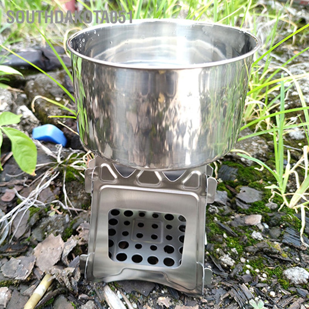 Southdakota051 Bếp Cắm Trại Thép Không Gỉ 304 Gấp Trang Bị Sau Lưng Lò Đốt Di Động Nhẹ Bỏ Túi Ngoài Trời