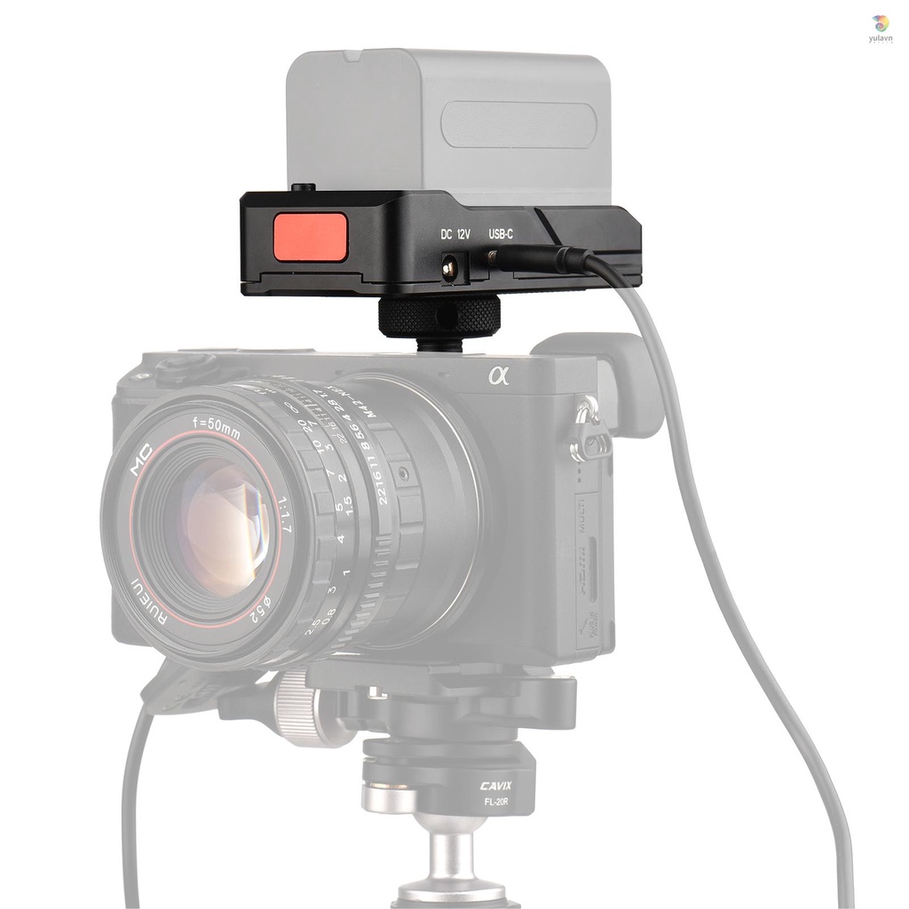 Bộ Chuyển Đổi Sạc Pin Kim Loại Cổng Type-C 12V DC7.4V 1 / 4 Inch Cho NP-F50 F750 F750S