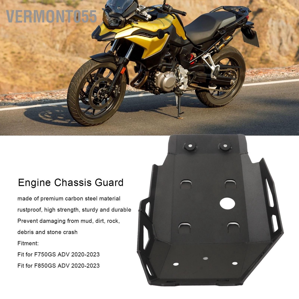 Vermont055 Tấm bảo vệ khung gầm động cơ Vỏ đáy bằng thép carbon cho F750GS F850GS ADV 2020‑2023