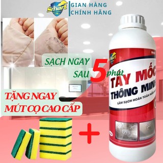 Tẩy mốc thông minh Smart 1000ml- Tẩy sạch vết mốc lâu ngày trên tường, gioăng cao su, quần áo, chăn ga, đồ gỗ
