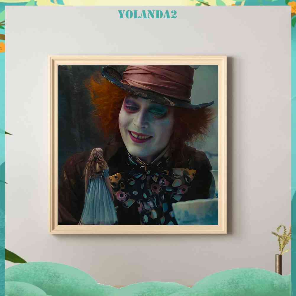 Bộ Tranh Đính Đá 5D Họa Tiết Alice in Wonderland Độc Đáo DIY Dùng Trang Trí Nhà Cửa
