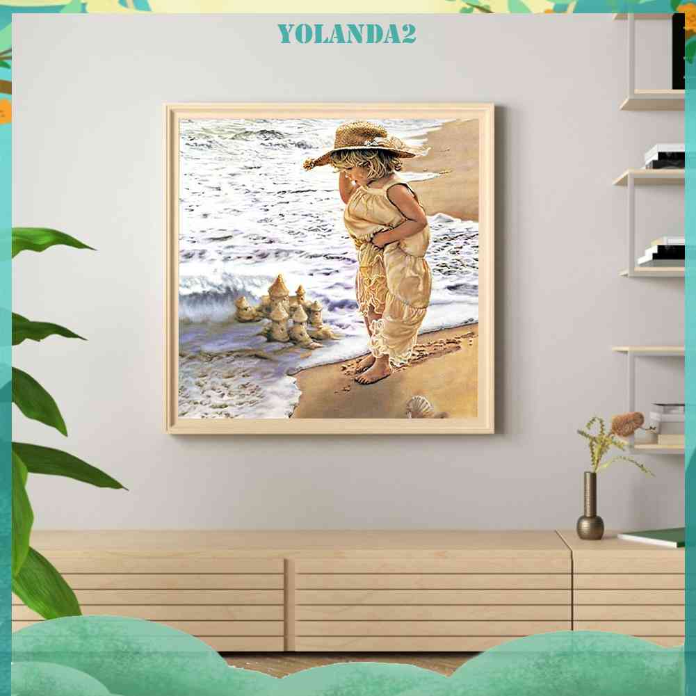 Tranh Đính Đá Kim Cương Toàn Bộ 5D DIY Hình Vẽ Cô Gái Trang Trí Nhà Cửa