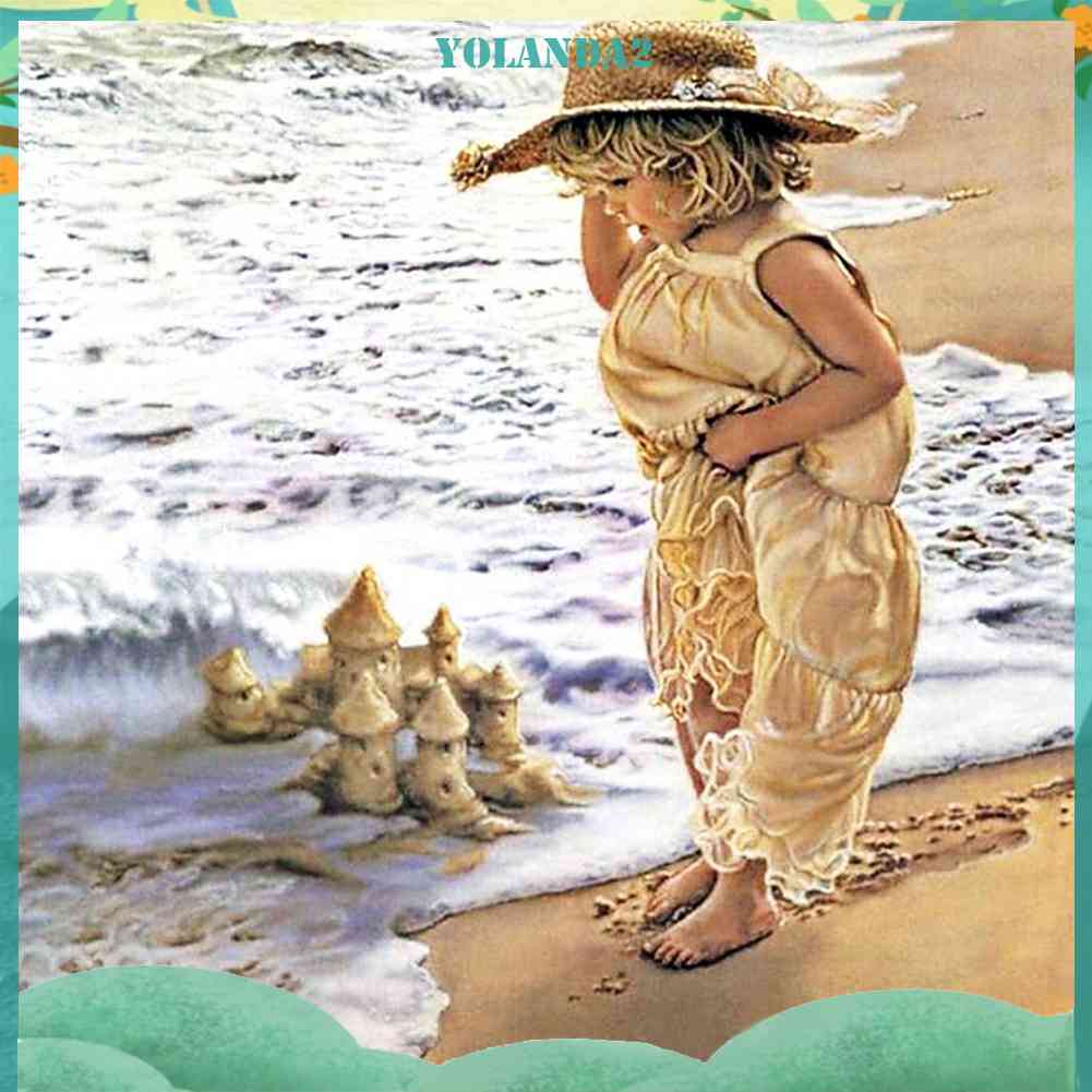 Tranh Đính Đá Kim Cương Toàn Bộ 5D DIY Hình Vẽ Cô Gái Trang Trí Nhà Cửa