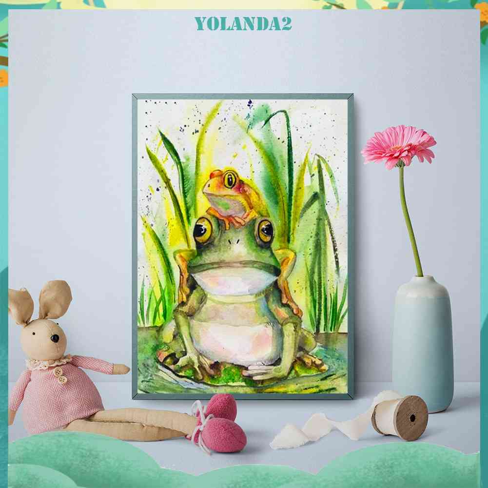 Bộ Tranh Đính Đá 5D Họa Tiết Chú Ếch Độc Đáo DIY Dùng Trang Trí Nhà Cửa