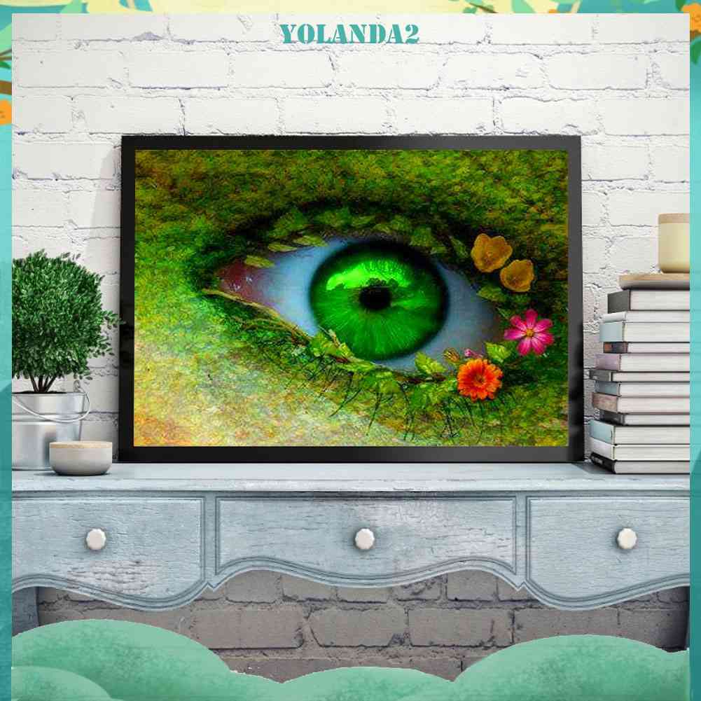 Tranh Đính Đá Kim Cương Toàn Bộ 5D DIY Hình Vẽ Đôi Mắt Xanh