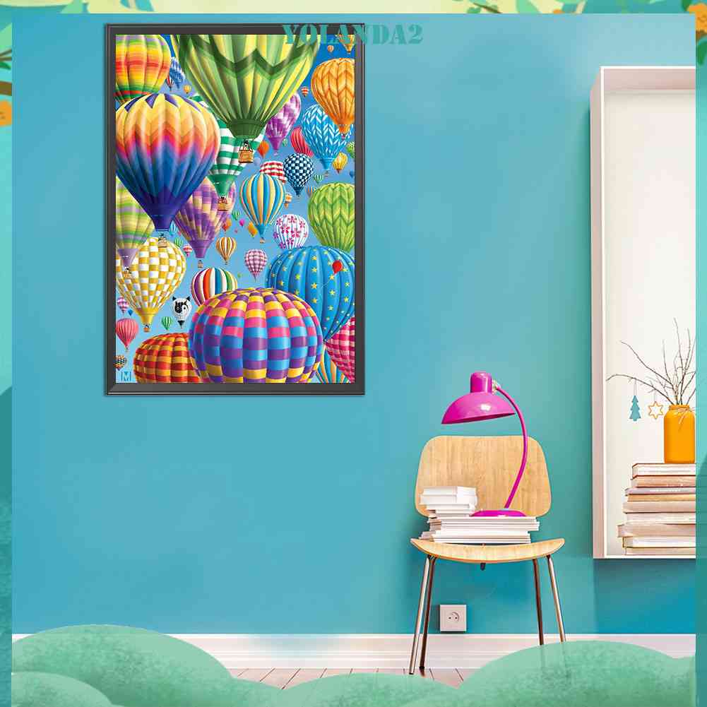 Tranh Đính Đá Kim Cương Toàn Bộ 5D DIY Hình Khinh Khí Cầu