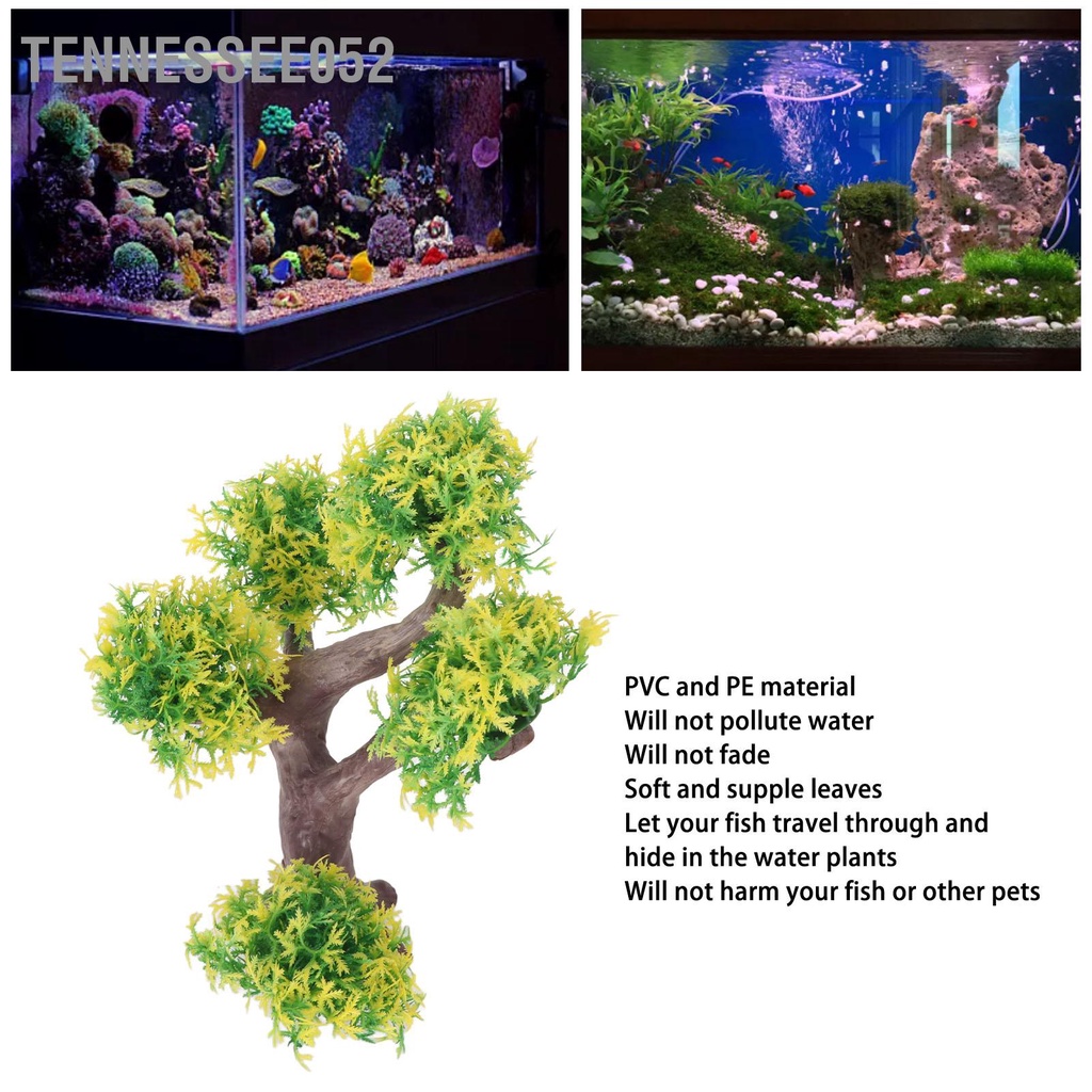 Tennessee052 Nhân Tạo Cá Cây Mềm An Toàn Chống Phai Màu Thủy Sinh Trang Trí Cho Phụ Kiện Bể