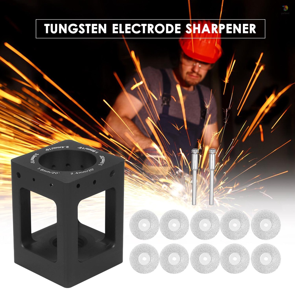 Dụng Cụ Mài Điện Cực Vonfram Vonfram Với 10 Bánh Xe Kim Cương Kèm 2 Túi Đựng