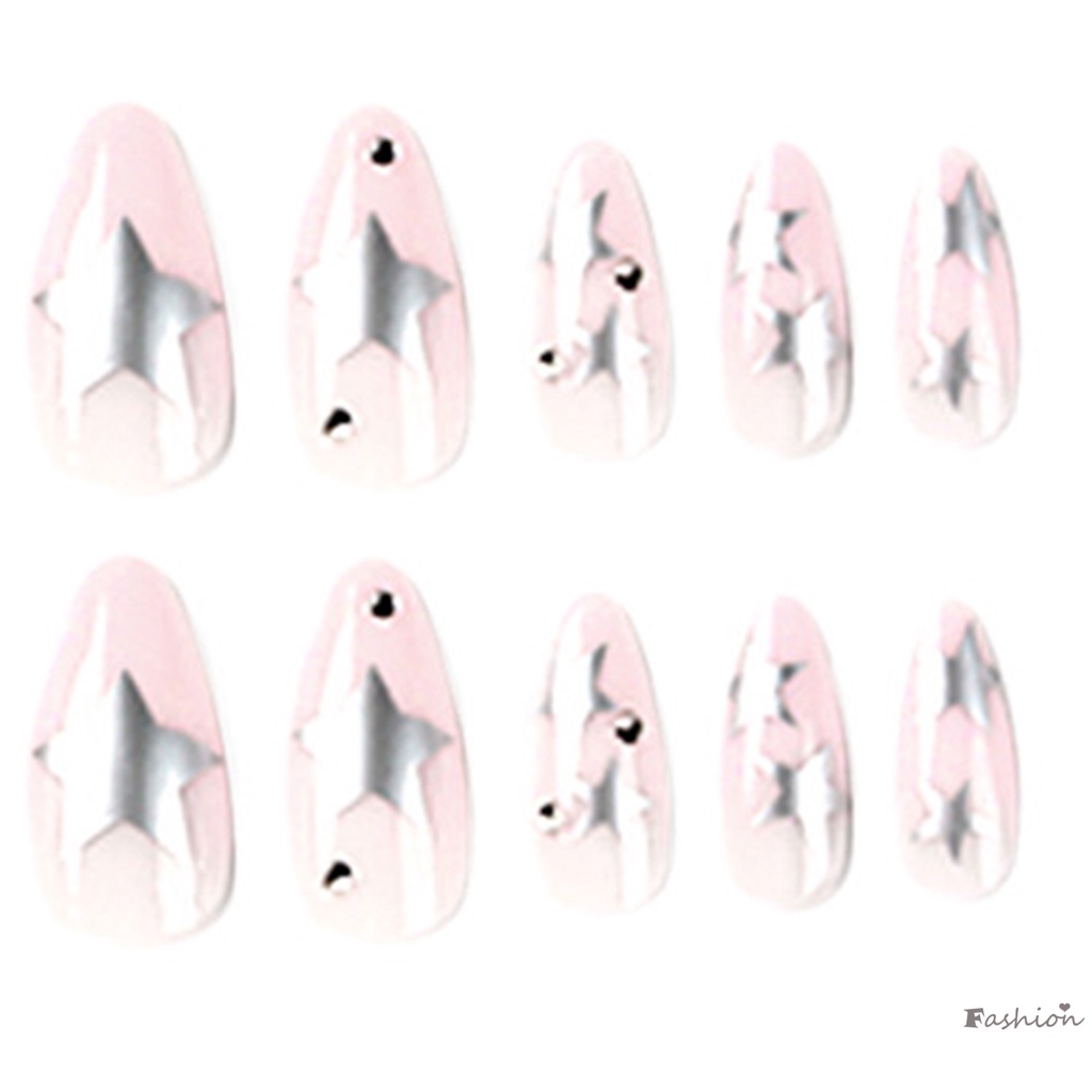 Móng Tay Giả Hình Ngôi Sao Màu Bạc Quyến Rũ