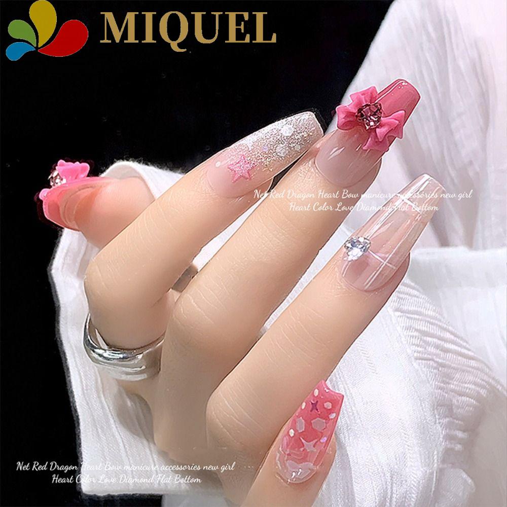 Hộp Phụ Kiện Trang Trí Móng 3D Hình Nơ Màu Trắng Đen