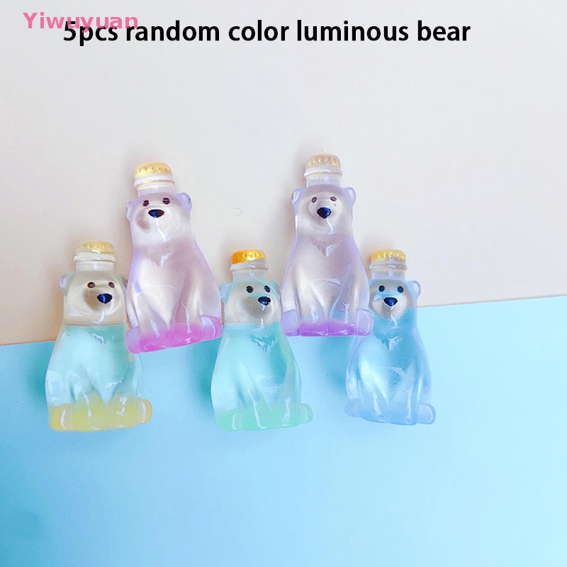 Bộ 5 Gấu Bắc Cực Mini Bằng Nhựa Phát Sáng Trong Suốt Mới