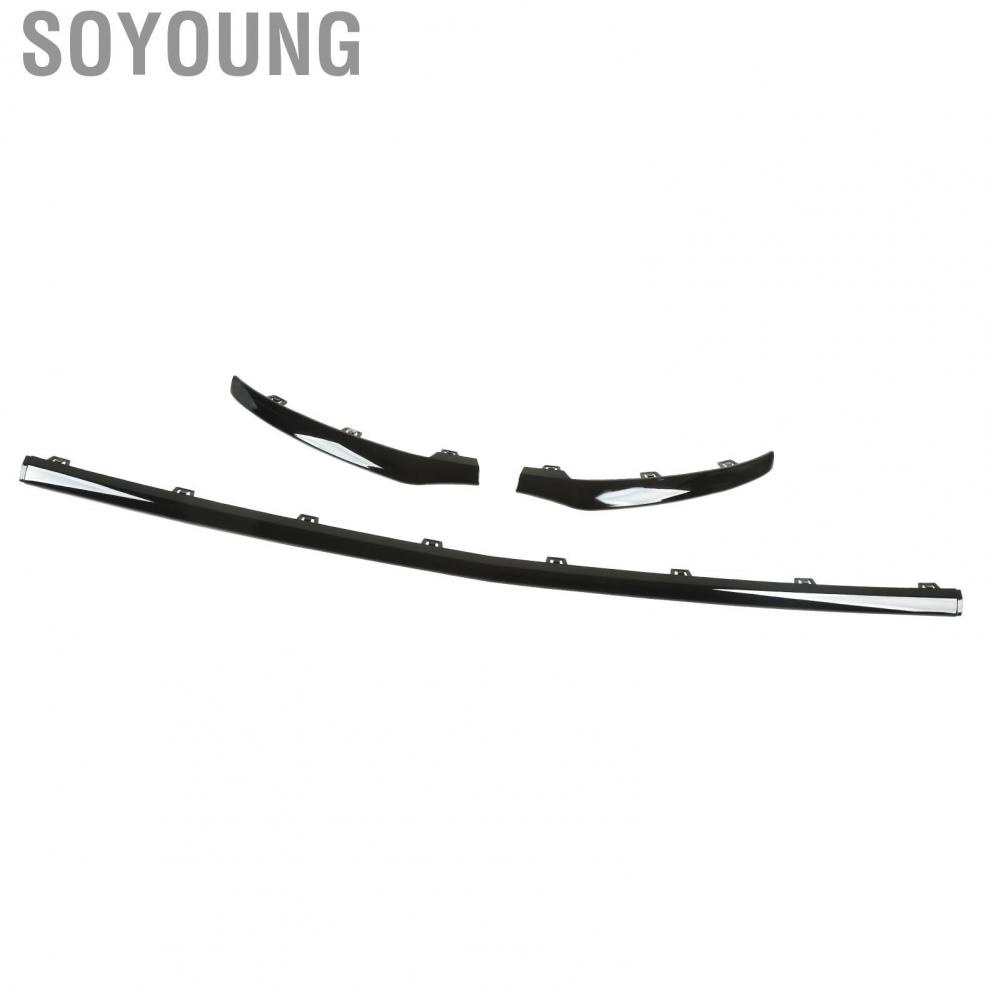 Soyoung Front Bumper Lower Trim  Impact Resistance UV Protection Lip Spoiler Chin 3pcs for Car