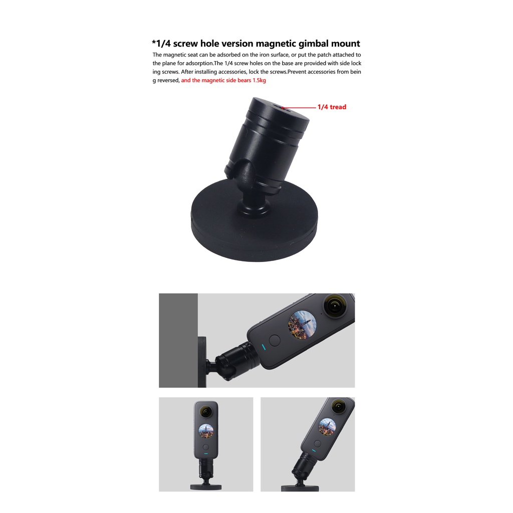 Đế Nam Châm XT-XINTE D43 Có Kẹp Giữ Điện Thoại Di Động Cho Go-pro 10 Action Camera Tripod