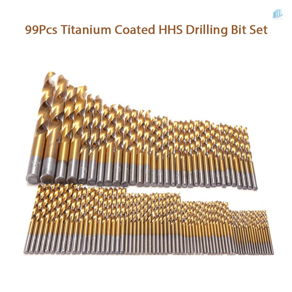 Bộ 99 Mũi Khoan Tốc Độ Cao Bằng Thép Titan Không Gỉ s2mwvn 1.5mm-10mm