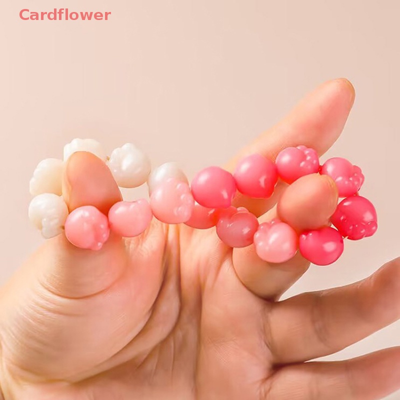 < Cardflower > Vòng Tay Chuỗi Hạt Đá Pha Lê Tự Nhiên Co Giãn Hình Dấu Chân Mèo Màu Gradient Mùa Hè Mới Cho Nữ