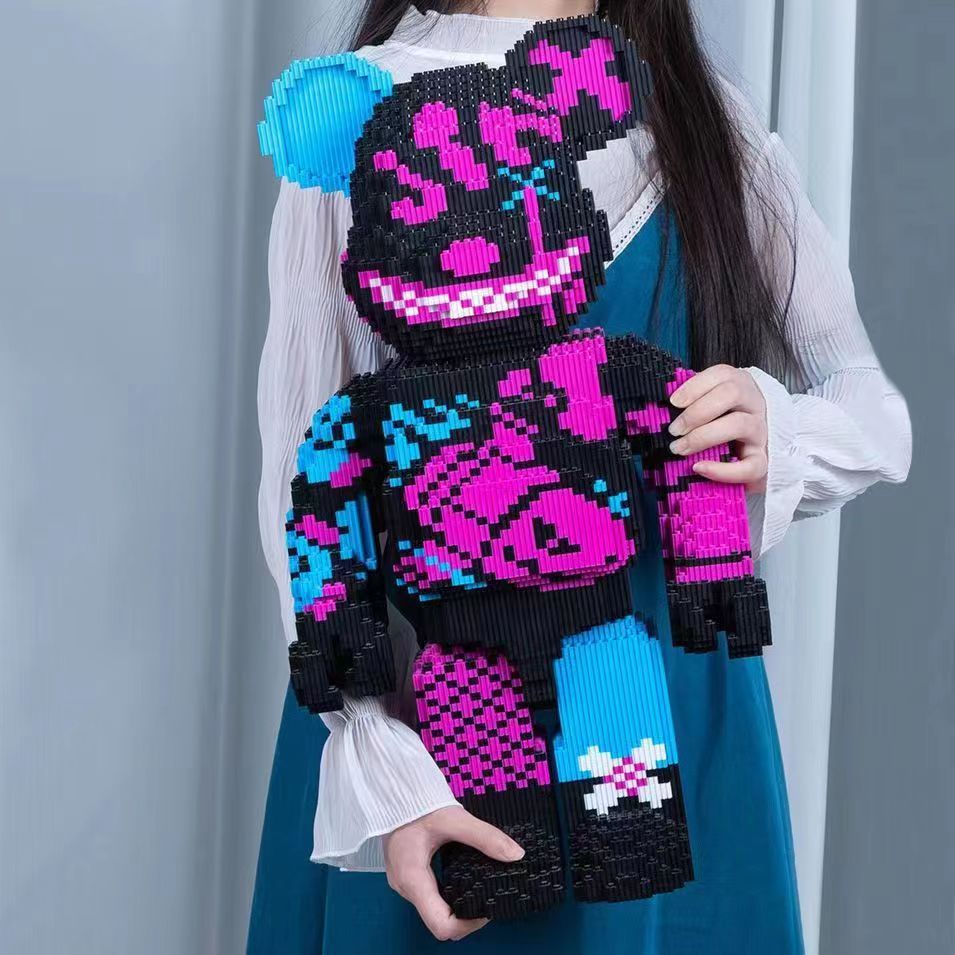 55cm Đồ chơi xếp hình khối xây dựng hình gấu siêu bạo lực Tương thích với Đồ trang trí đường phố Lego để bán