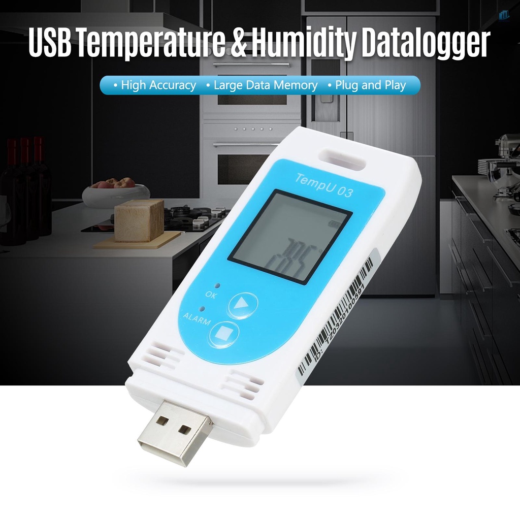 Thiết Bị Đo Độ Ẩm / Nhiệt Độ Dữ Liệu USB Có Thể Tái Sử Dụng Kèm Máy Ghi Âm 32,000 Sức Chứa Lớn