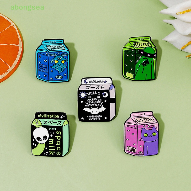 Huy Hiệu Cài Áo Hình Mèo Phù Thủy Ngoài Hành Tinh / Dơi / Người Ngoài Hành Tinh Bongsea Tráng Men Cho Bạn Bè